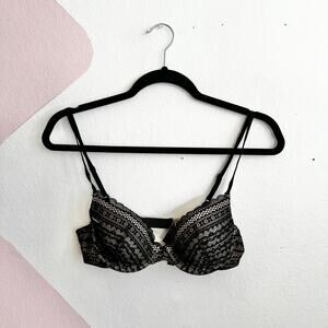 Victoria’s Secret Black Lace Demi Bra Sexy Lingerie Size 34B‎